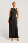 Style State - Front Pleat Jumpsuit w/gold Buckle