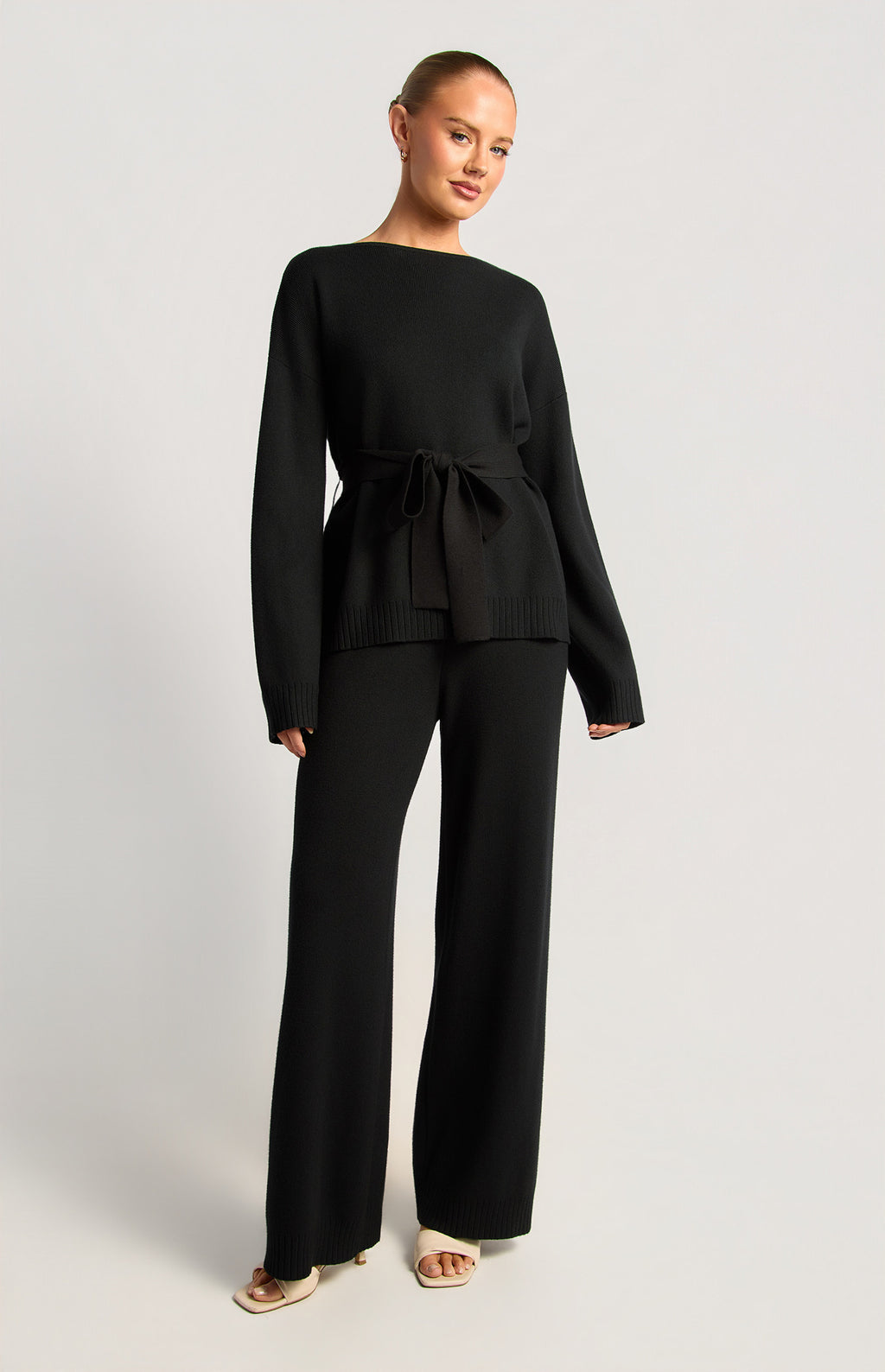 Style State - Knit Top And Pants Set