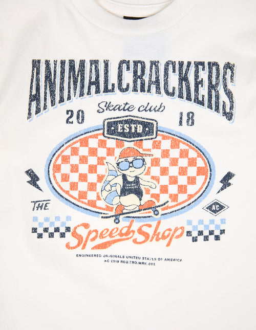 Animal Crackers Speedy Tee in VINTAGE WHITE