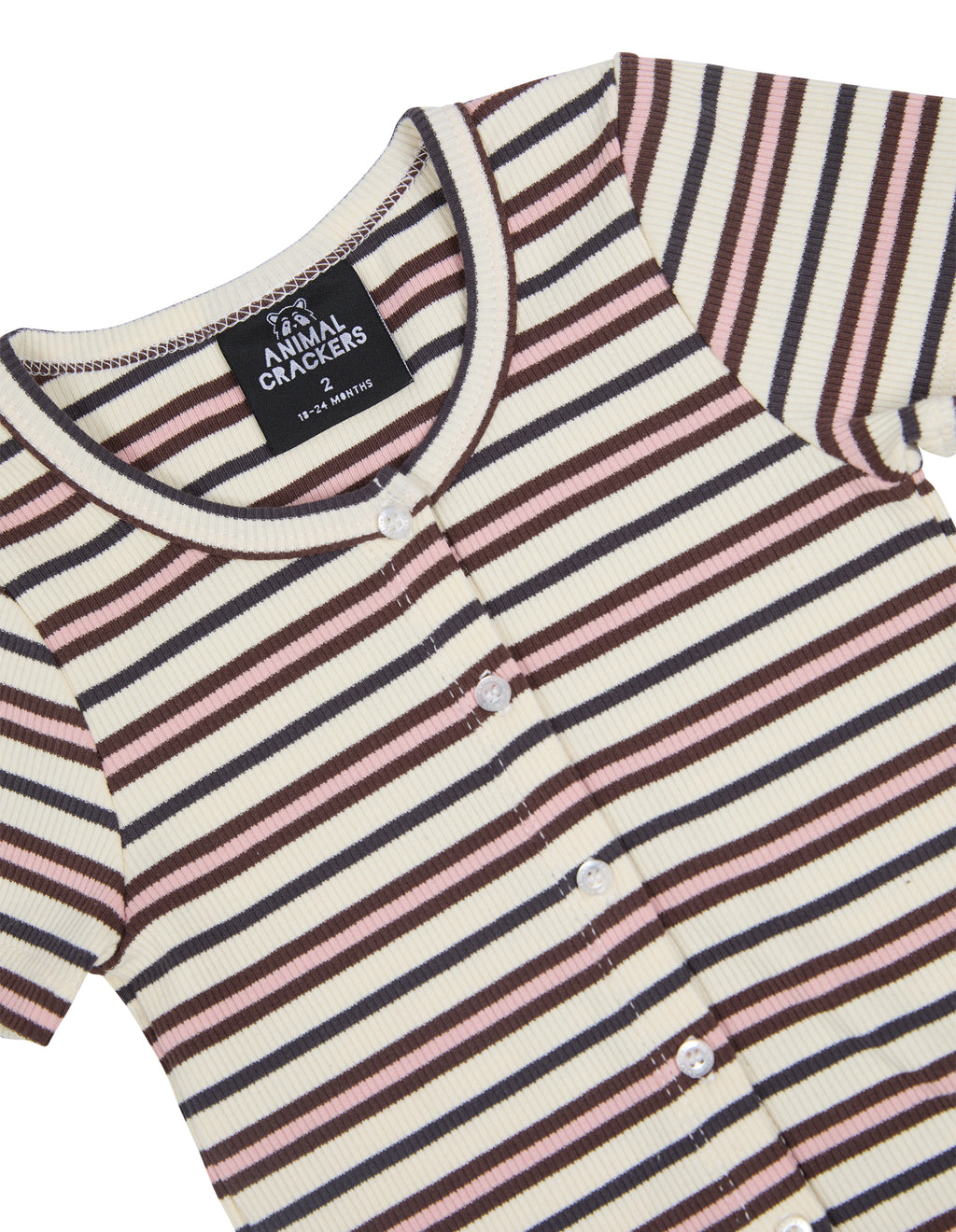 Animal Crackers Stripe Button Up Rib in STRIPE