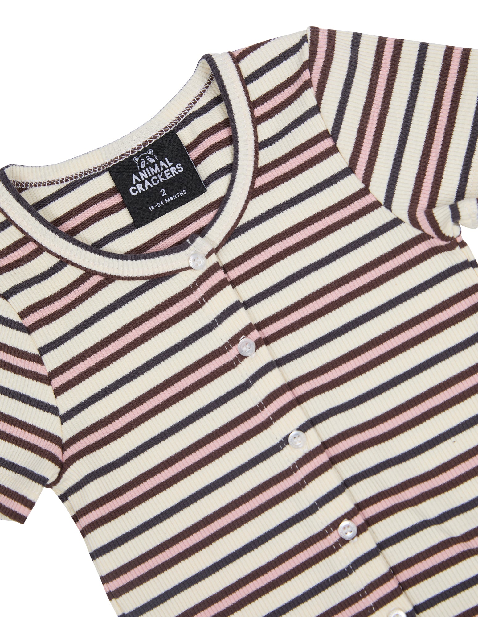 Animal Crackers Stripe Button Up Rib in STRIPE