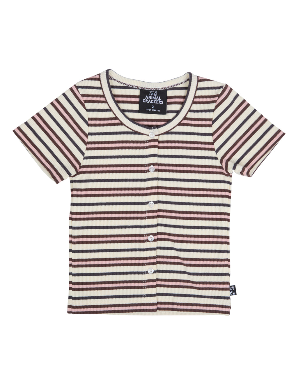 Animal Crackers Stripe Button Up Rib in STRIPE