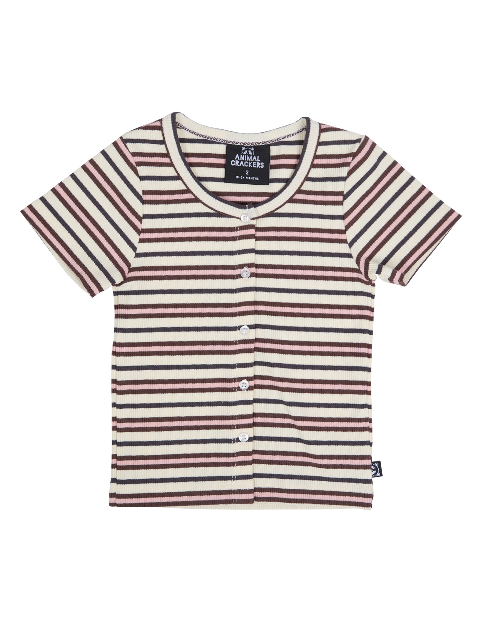 Animal Crackers Stripe Button Up Rib in STRIPE