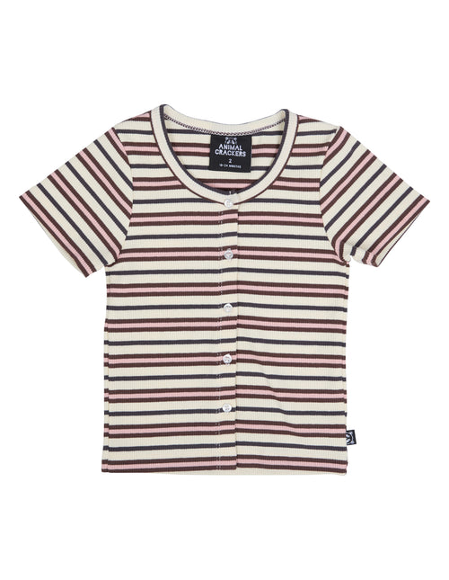 Animal Crackers Stripe Button Up Rib in STRIPE