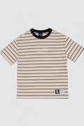 St Goliath Boys Stripe Ringer Tee (Size 3-7) in TAN