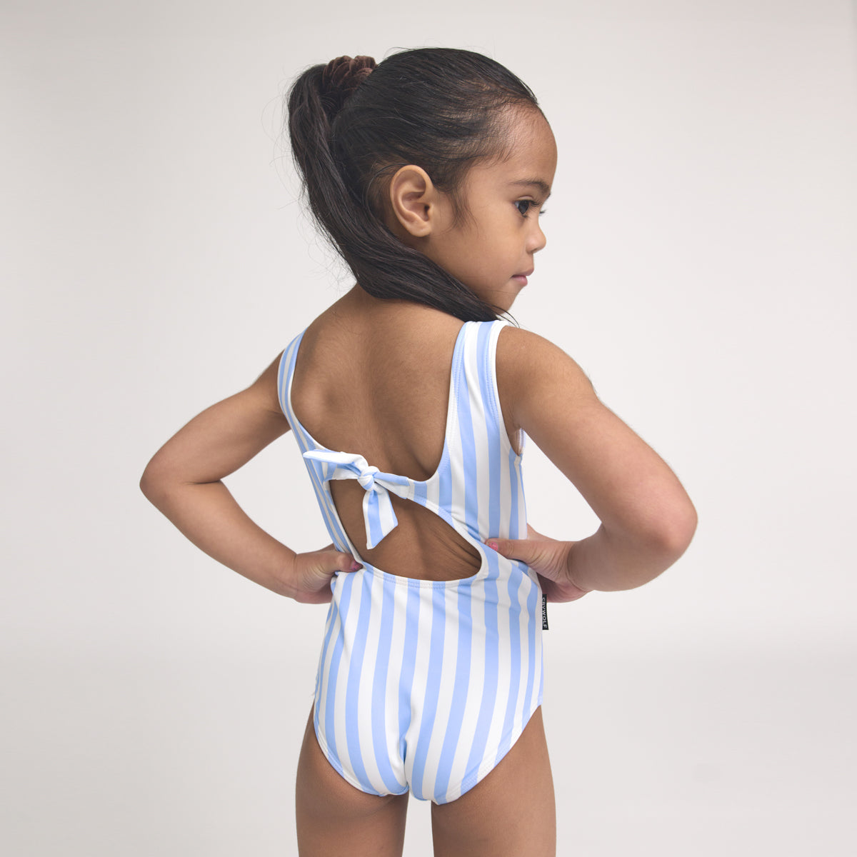 Crywolf Swimsuit Sky Blue Stripe in Sky Blue Stripe