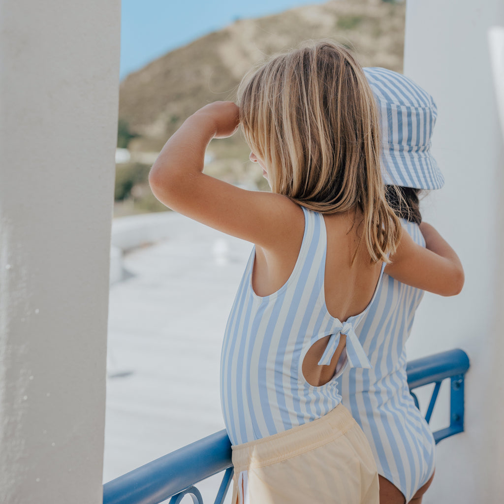 Crywolf Swimsuit Sky Blue Stripe in Sky Blue Stripe