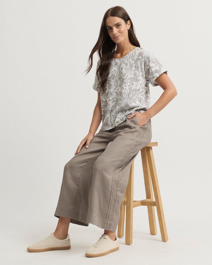 Yarra Trail Tirari Pintuck Pant in EARTH