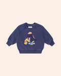 Huxbaby Tradie Dino Sweatshirt in WASHED NAVY