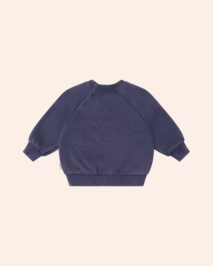 Huxbaby Tradie Dino Sweatshirt in WASHED NAVY