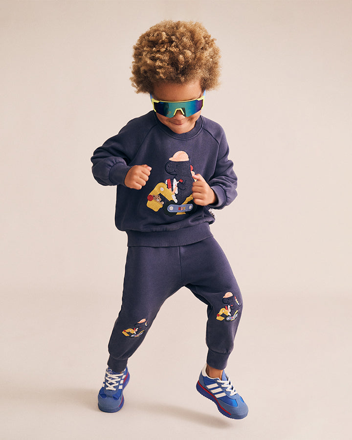 Huxbaby Tradie Dino Trackpant in WASHED NAVY