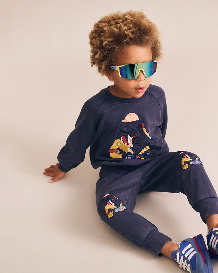 Huxbaby Tradie Dino Trackpant in WASHED NAVY