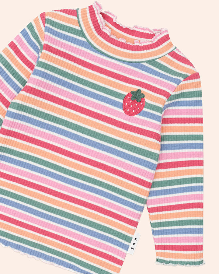 Huxbaby Tutti Frutti Stripe Rib Skivvy in MULTI