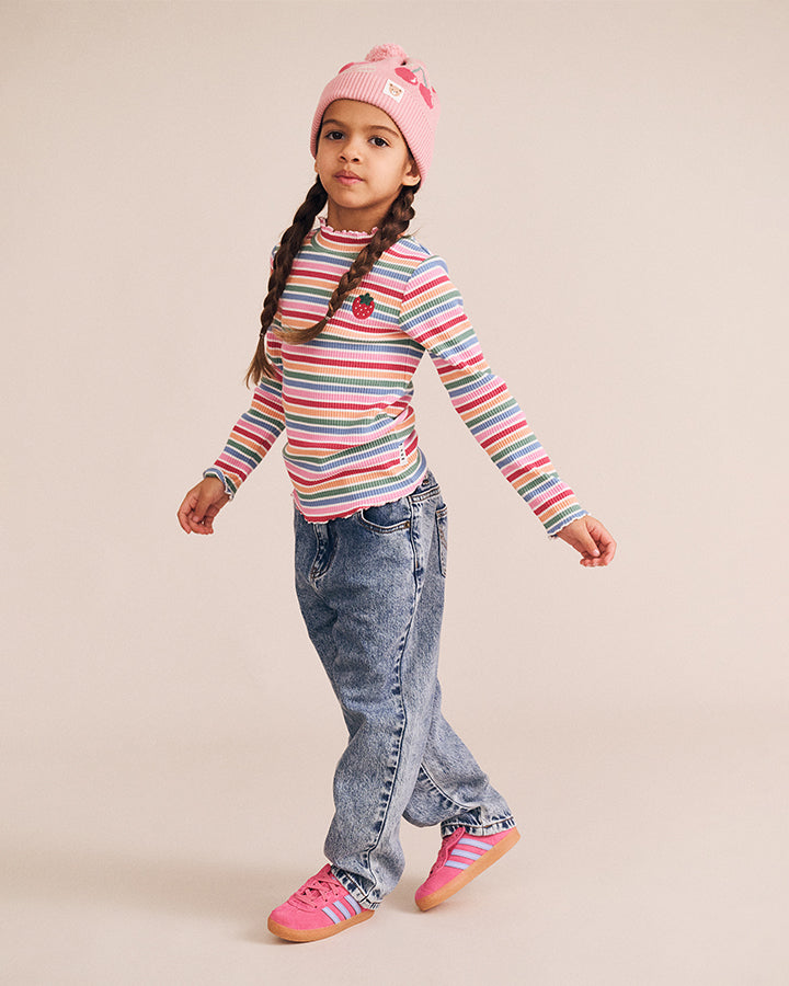 Huxbaby Tutti Frutti Stripe Rib Skivvy in MULTI