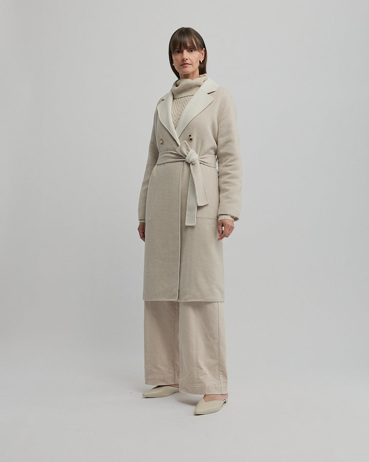 Yarra Trail Twain Coat in ALMOND/ECRU