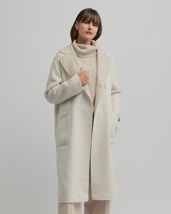 Yarra Trail Twain Coat in ALMOND/ECRU