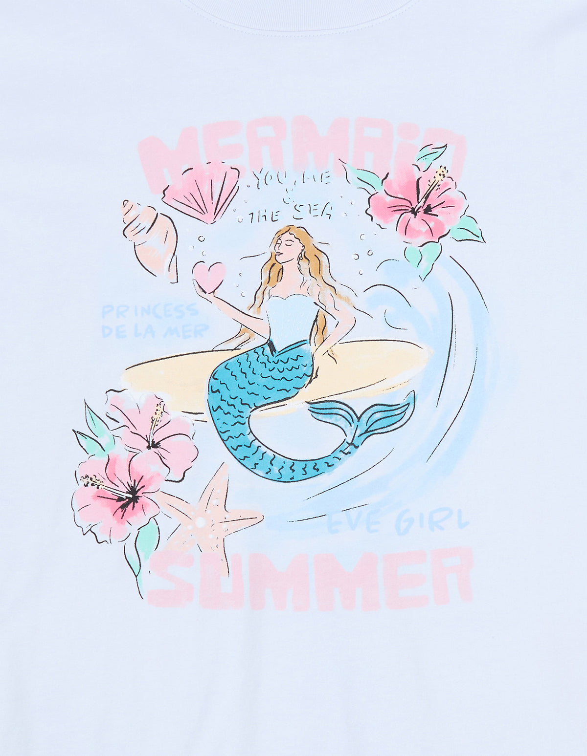 Eve Girl Under The Sea Tee (Size 8-16) in LIGHT BLUE