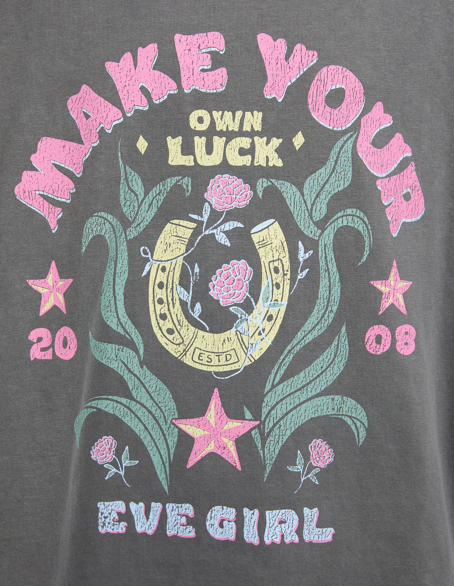 Eve Girl Wild West Tee (Size 8-16) in CHARCOAL