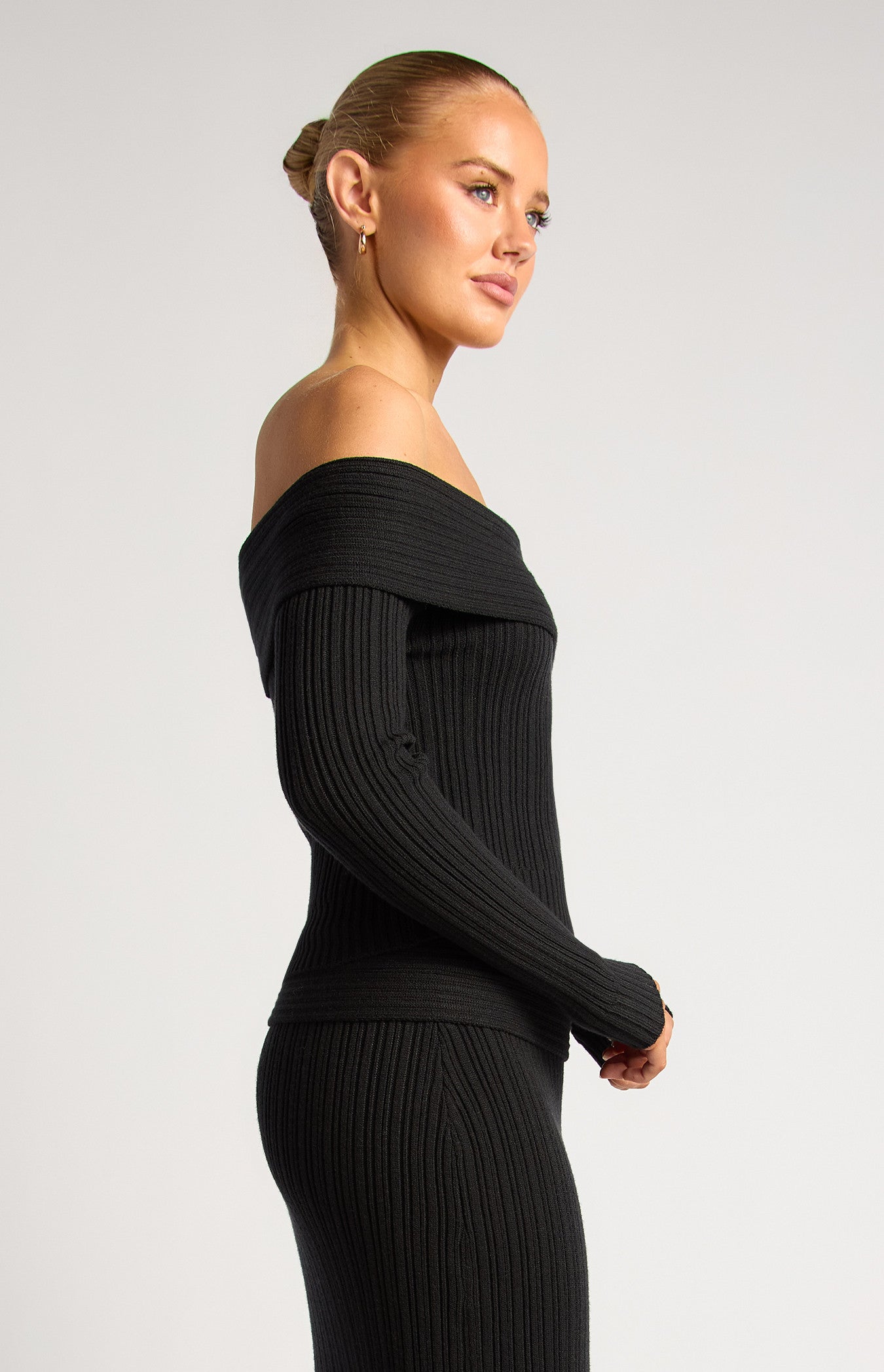 Style State - Textured Rib Off Shoulder Knit Top (WKN878)