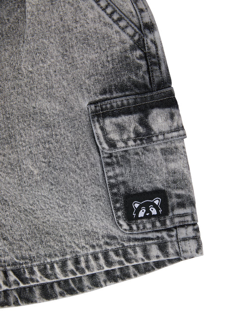 Animal Crackers Worn Short in WASHED BLACK