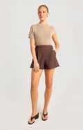 Style State - High Waisted Linen Short